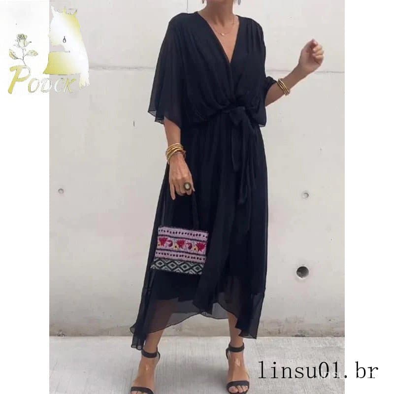 Novas roupas femininas europeias americanas cor sólida rendas saia longa boneca manga estilo vestido tamanho grande