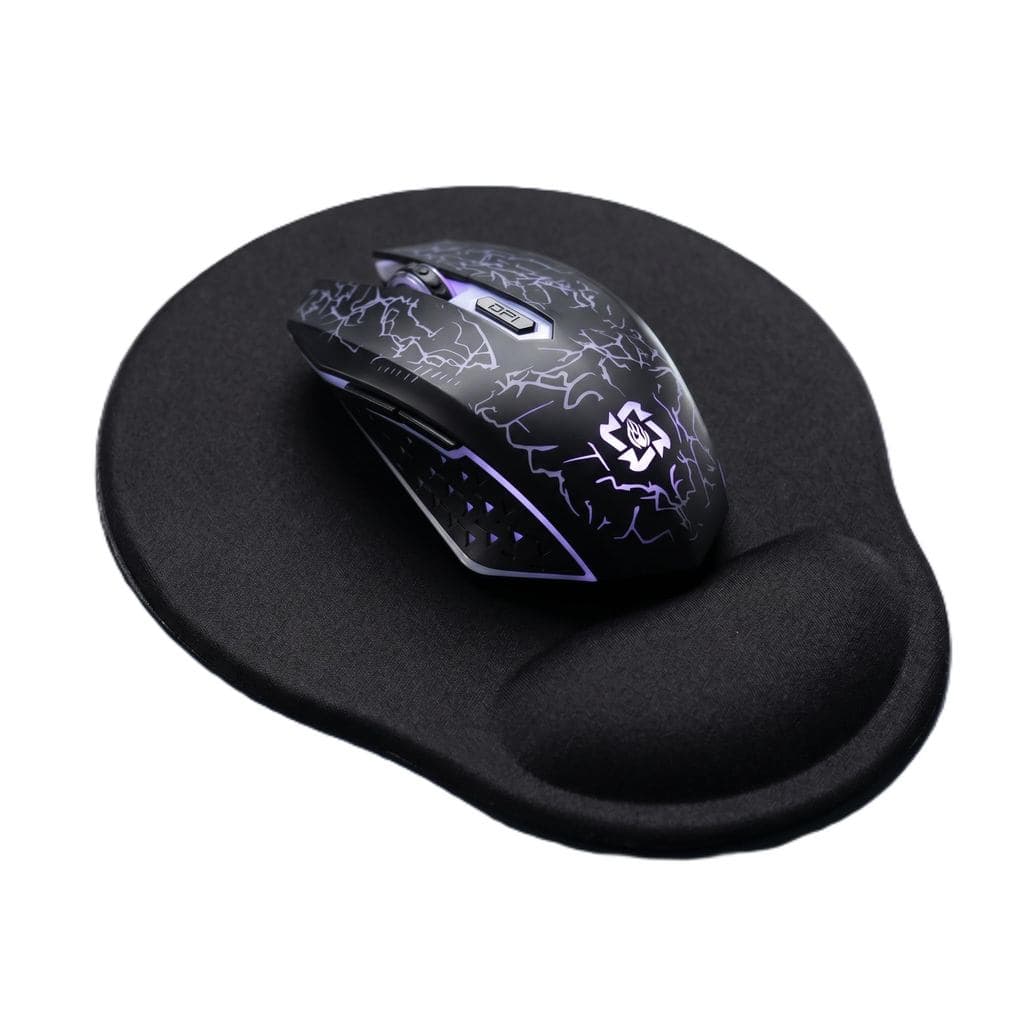 Mouse Pad Ergonômico em Neoprene com Apoio para Pulso, Base Antiderrapante, 20x23cm - Preto