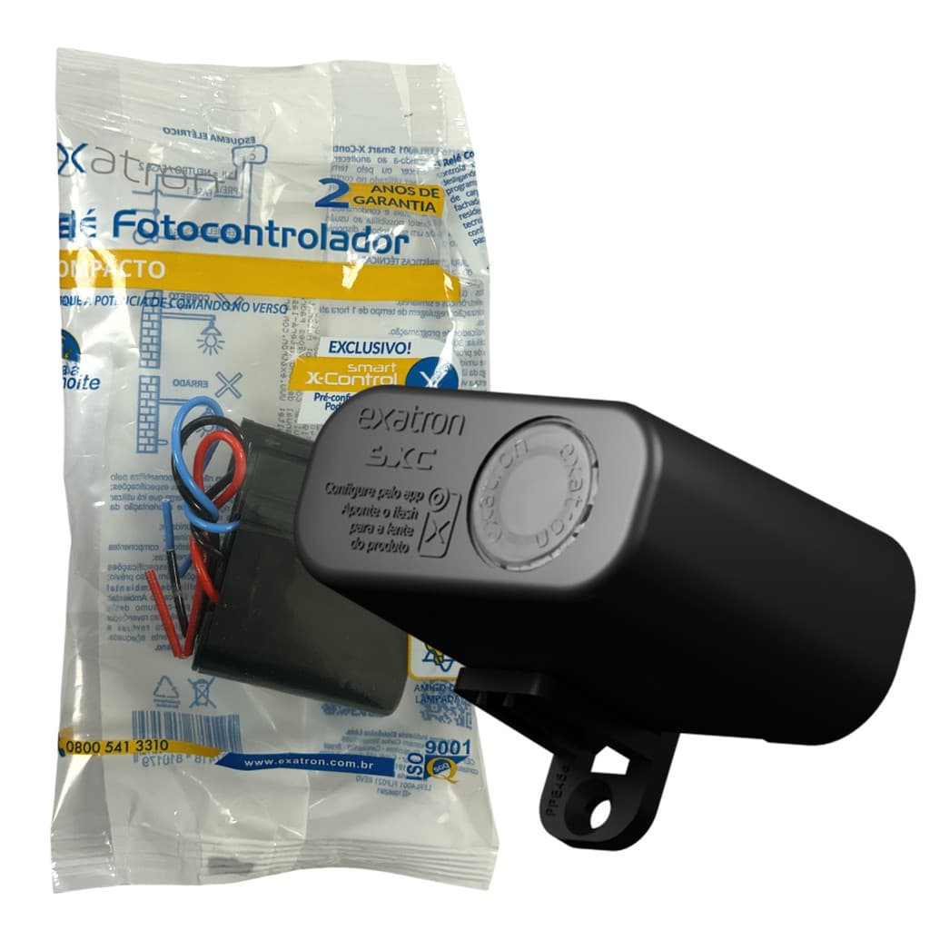 Rele Fotocelula Eletronico Preto Smart X Control IP67