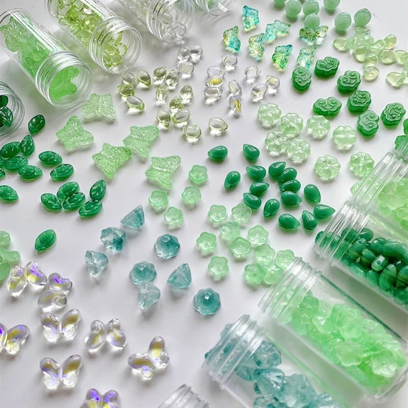 10 Pçs Pacote Série Verde Contas De Vidro Para DIY Handmading Brincos Pulseiras Colares Jóias Acessórios Material
