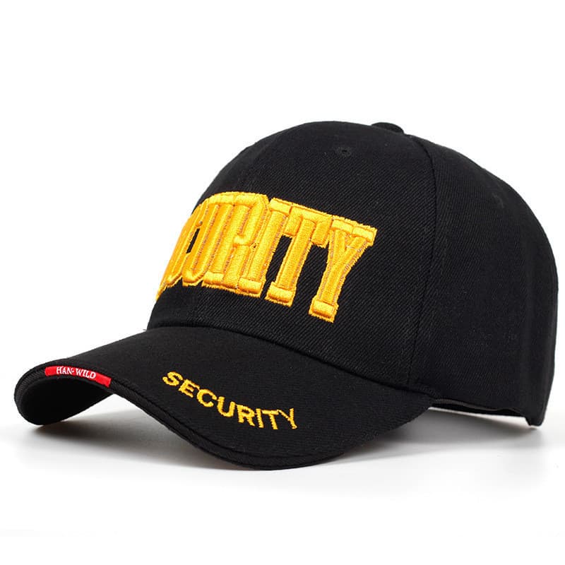 Boné De Beisebol Bordado Com Letras De Segurança , Chapéu De Pai Masculino Dos Eua , Algodão Ajustável , Snapback , Adul