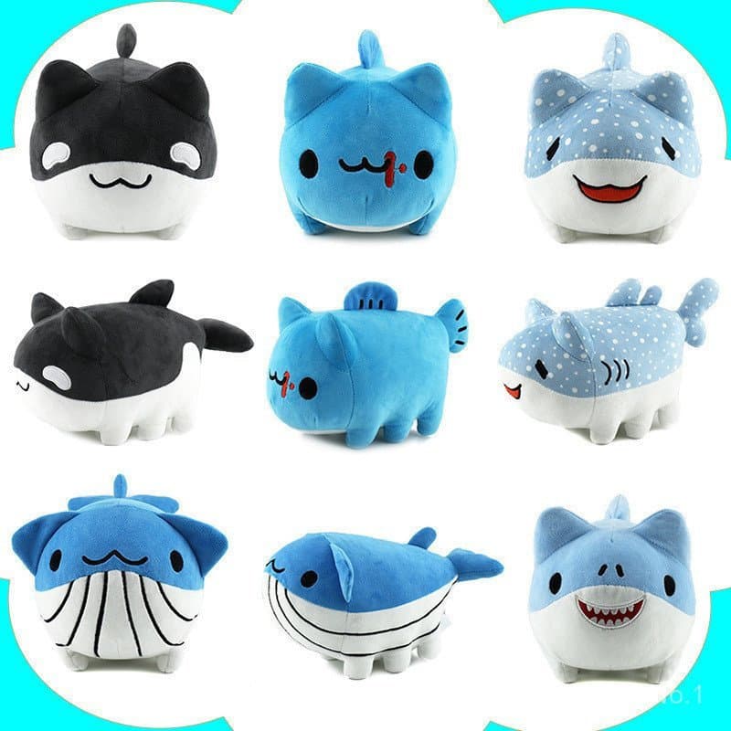 Aphmau Cute Blue Cartoon Cat Plush Toy 25cm Brinquedo de pelúcia infantil