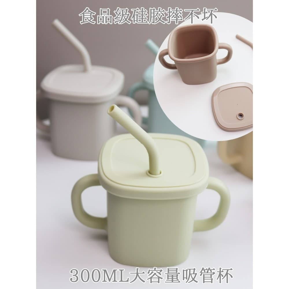 Bebê Silicone copo de água treinamento infantil doméstico grau alimentício aprendizagem beber copo palha europa américa