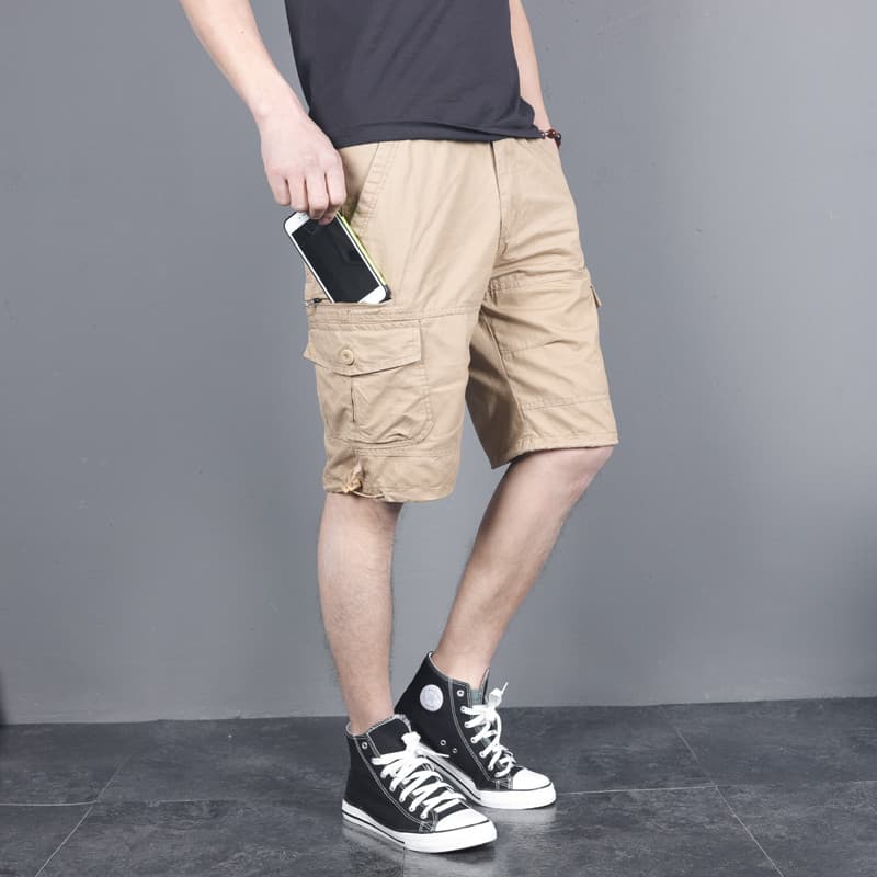 Shorts gerais masculinos, calças cortadas, verão, fino, solto, Casual, tamanho grande, calças médias, algodão puro, calç