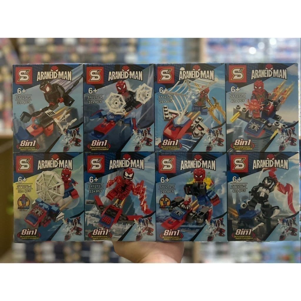 LEGO BLOCO DE MONTAR HOMEM ARANHA COM 8 PEÇAS - ENVIO IMEDIATO SOMENTE HOJE