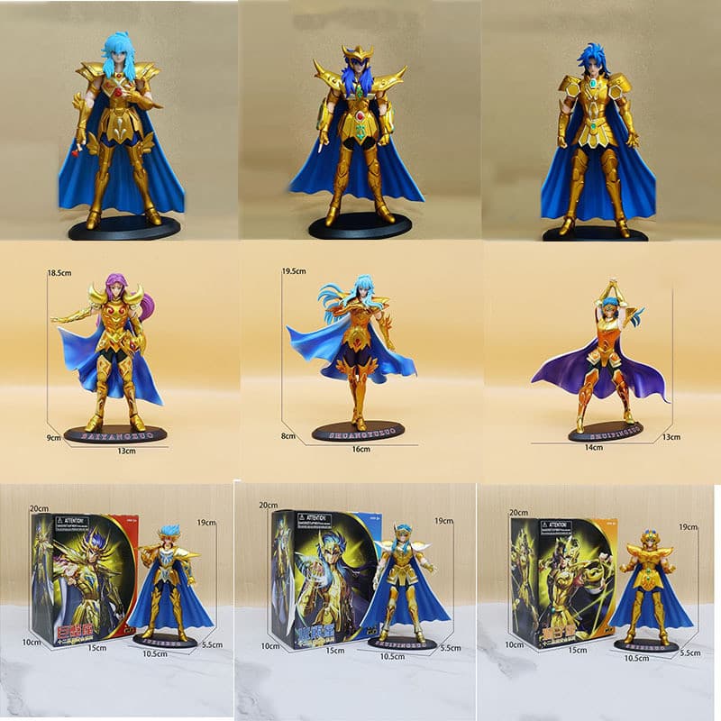 20cm Estatueta De Ação Saint Seiya Ikki Hyoga Shiryu Pé Mito Pano Cavaleiros Do Zodíaco Figuras Modelo Brinquedos Presen
