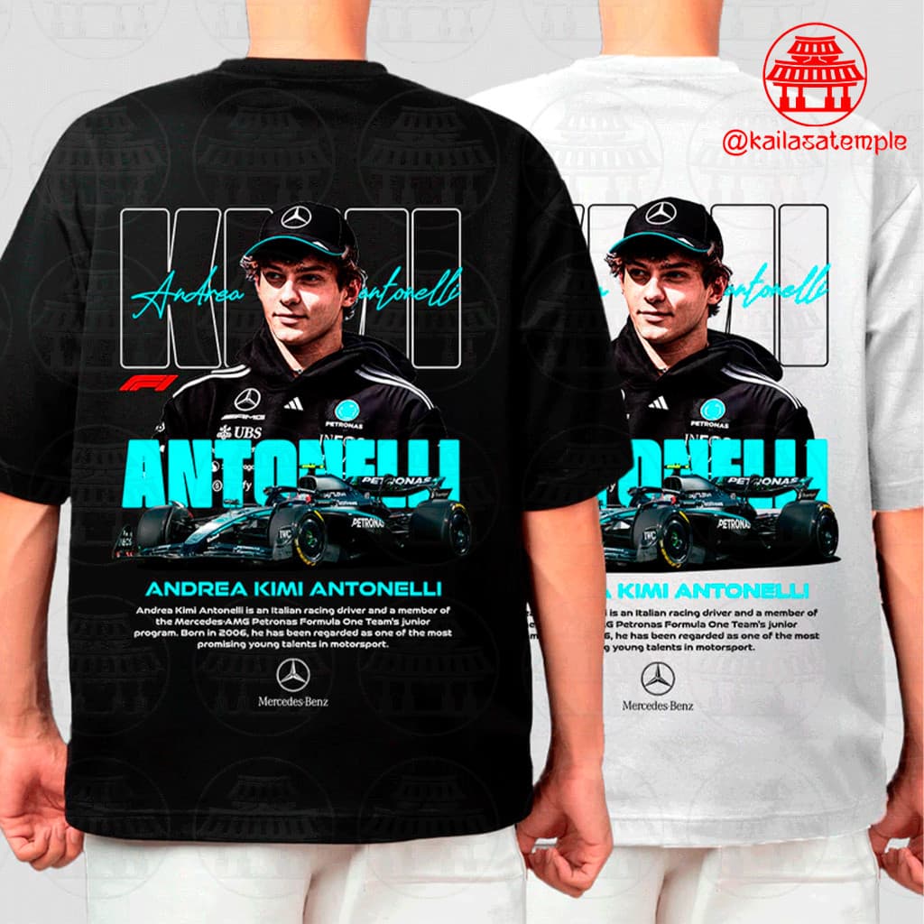 Camiseta Andrea Kimi Antonelli F1 – Algodão Premium Unissex, Streetwear Limitada Estampa Exclusiva