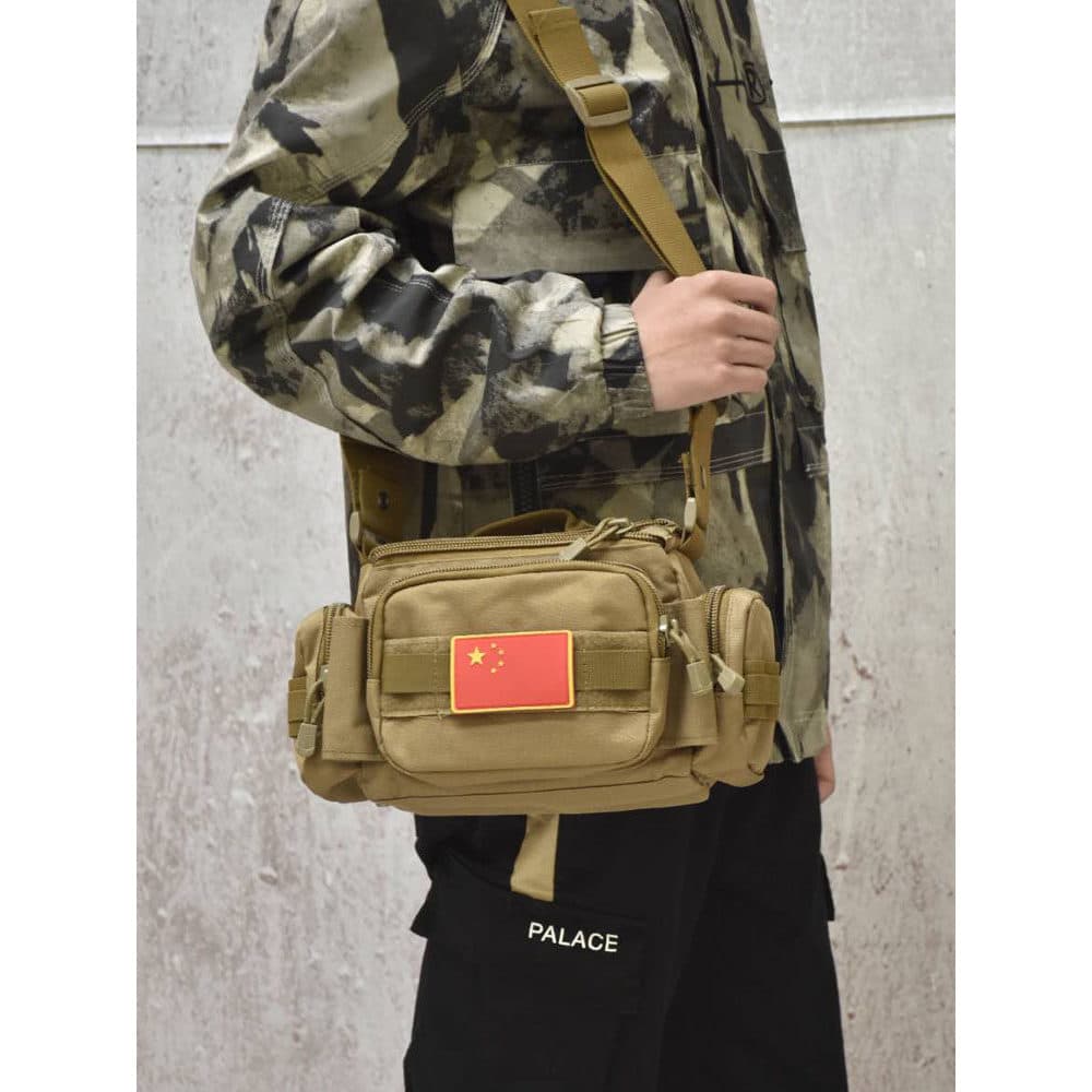 Bolsa de cintura para ciclismo ao ar livre, esportes, lazer, multiuso, câmera SLR, camuflagem, corpo cruzado, um ombro