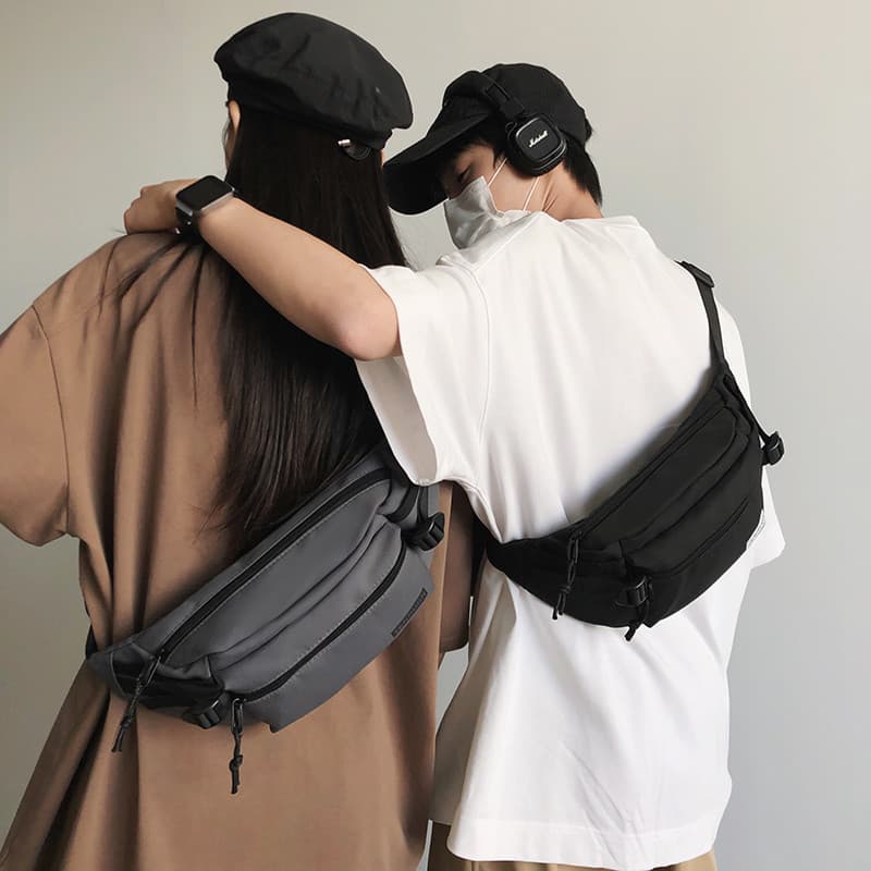 Bolsa mensageiro masculina Street Wear na moda bolsa de peito mochila esportiva bolsa de cintura masculina bolsa de ombr
