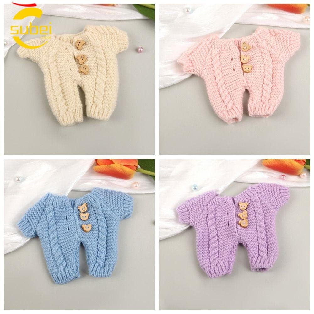 SUBEI Roupas De Boneca De Algodão De 20 Cm , Suéter Fofo De Botão De Alta Qualidade , Adoráveis Para Crianças , Macacões