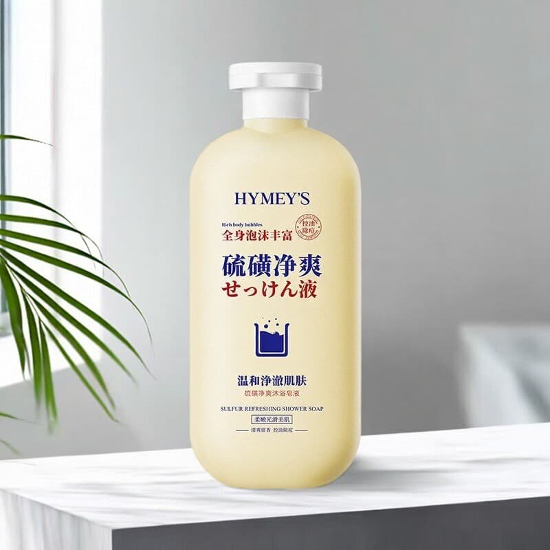 Sabonete de banho refrescante para limpeza de enxofre, controle de óleo líquido, remoção de Acne, limpeza profunda, sabo