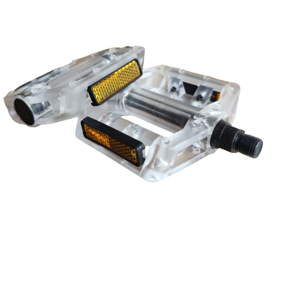 Pedal Plataforma de Plastico Rosca Fina Transparente
