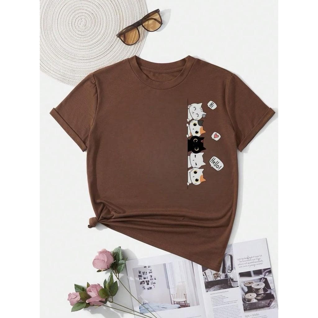 Camiseta Pets Gatinhos Fofos Fofinho Tendência 100% Algodão