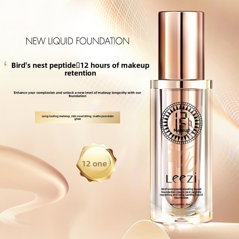 Novo estilo Leezi Leezi Bird's Nest Peptide Reparador Rosto Segurando Maquiagem Base Líquida Versão Atualizada Sem Maqui