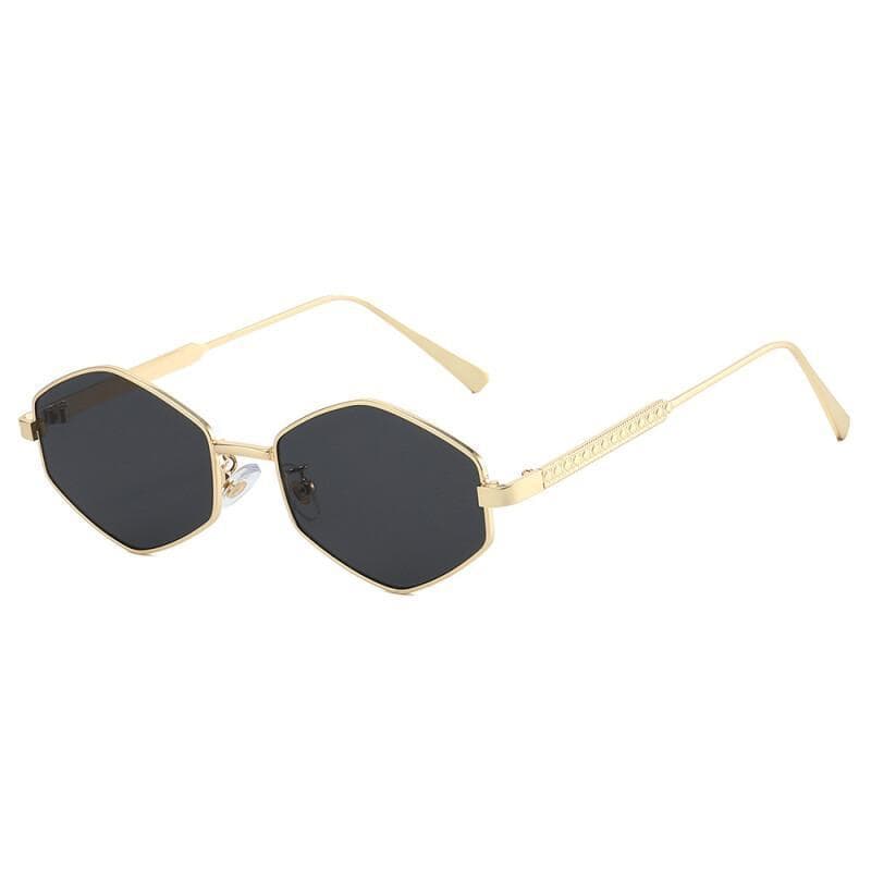 Polygonal Sunglasses Women Men Metal Frame Sunglasses Fashion Small Frame Diamond Punk Glasses Outdoor Driving Sunglasse