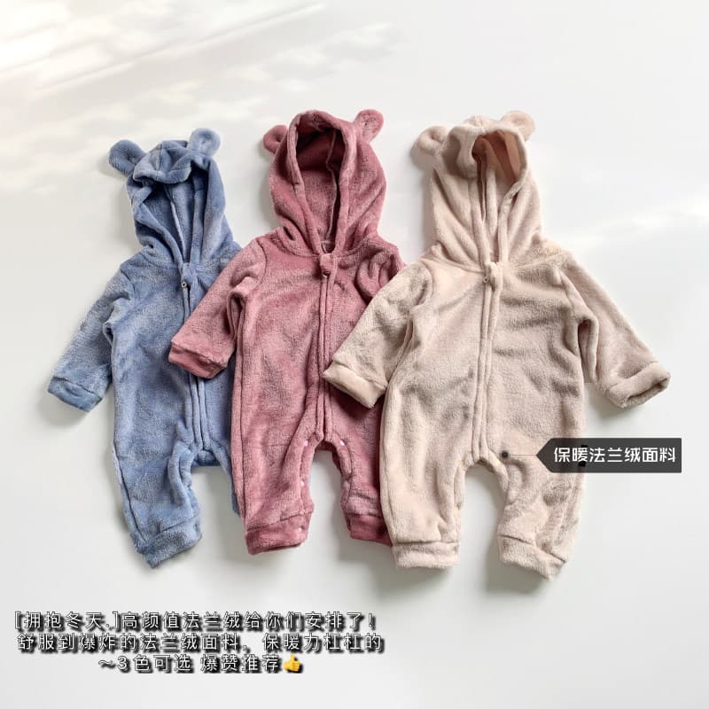 Coreano masculino feminino bebê macacão outono inverno roupas estilo ocidental bebê recém-nascido criança Coral velo que