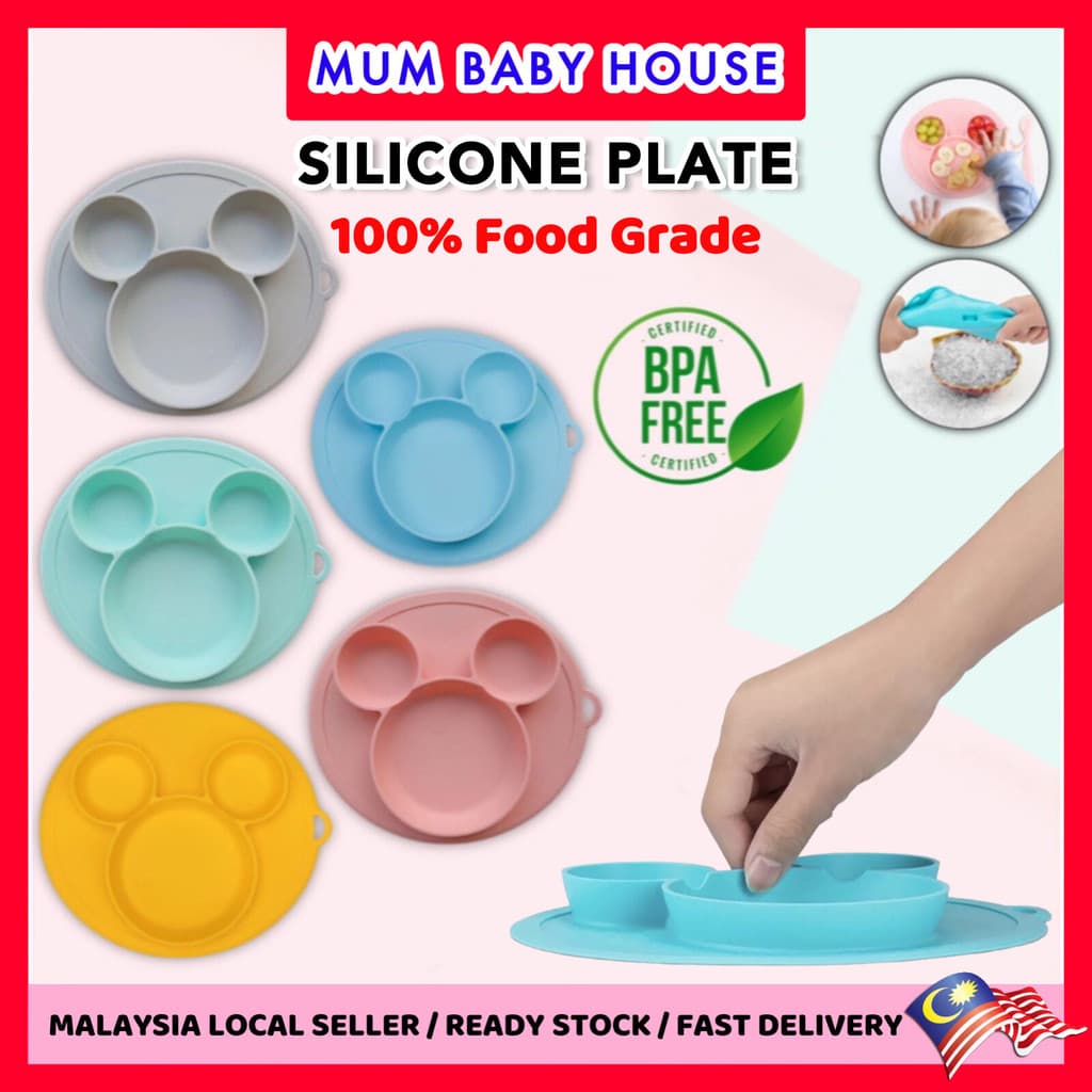 Placa De Sucção De Silicone Para Bebês , Mickey , Grau Alimentício , Sem BPA , Tigela De Alimentação Crianças Pequenas ,