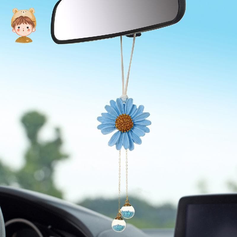 Acessórios Para Pendurar Carro , Pingente De Espelho Retrovisor De Veículo Com Flor De Margarida , Lindo Ornamento De Ca
