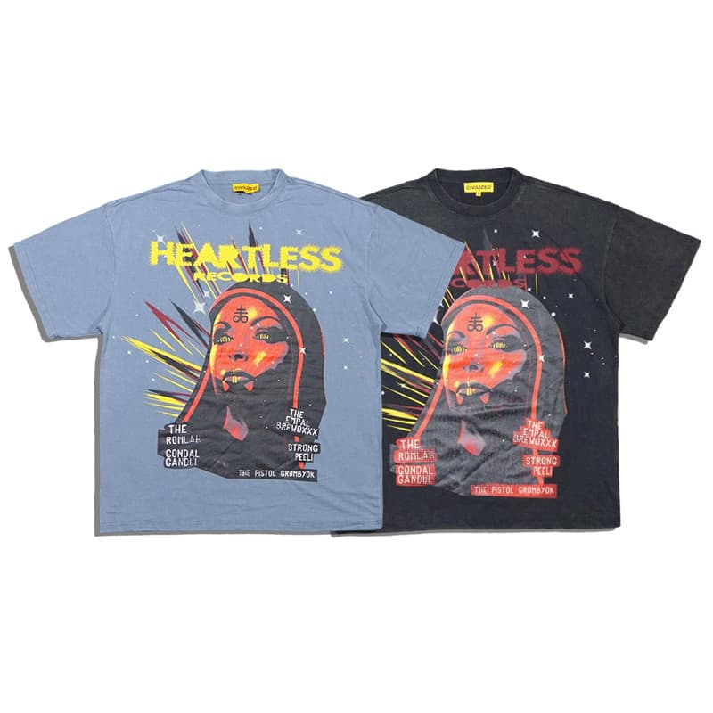 Linda marca de moda de rua civilizada masculina feminina Casual leve elástico grande impressão solta camiseta de manga c