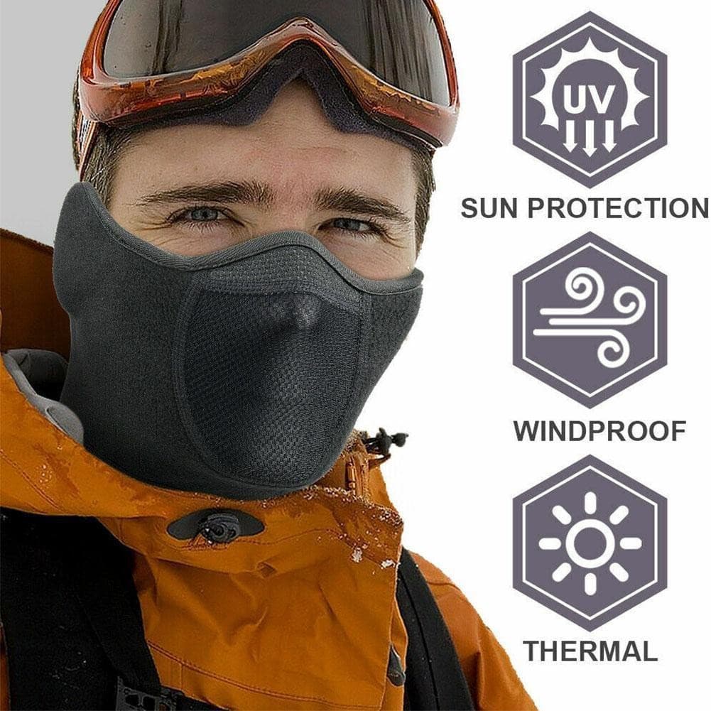Máscara de Ciclismo de Inverno Quente, Respirável e à Prova de Vento com Proteção para Rosto e Orelhas, Ajustável e Mult