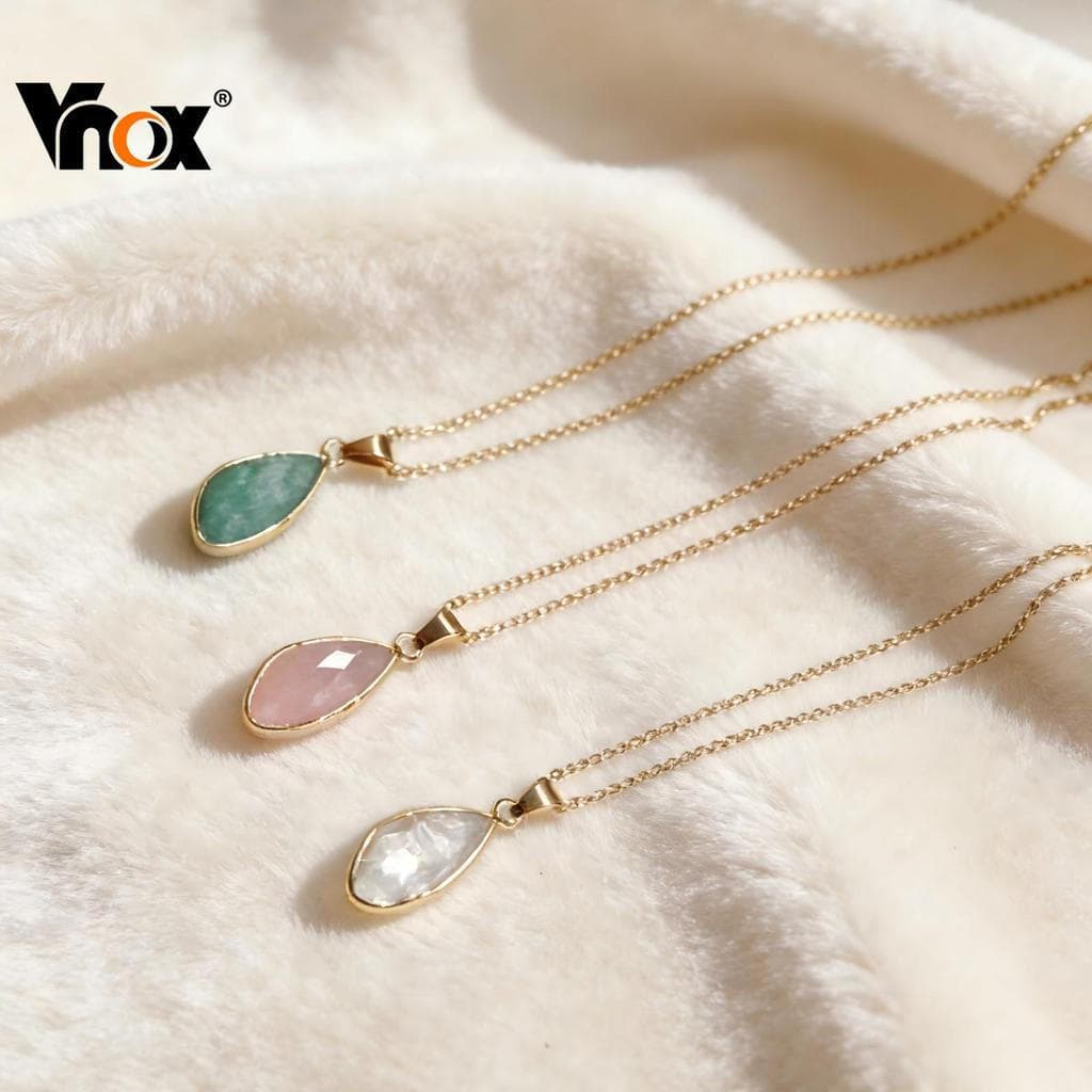 Colar com pingente em formato de gota d'água da Vnox, adequado para mulheres e meninas, um presente de joalheria simples