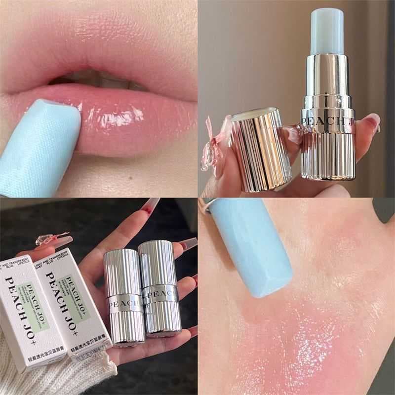 PÊSSEGO JO + bebê Azul bebê Azul mudança de cor Bálsamo labial que muda de temperatura Hidratante Hidratante Desbotament