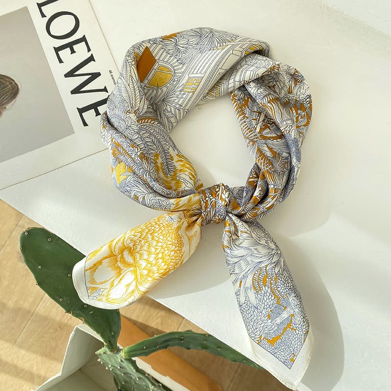 Primavera outono amoreira lenço de seda lenço decorativo 70 lenço quadrado chinês Hangzhou xale de seda