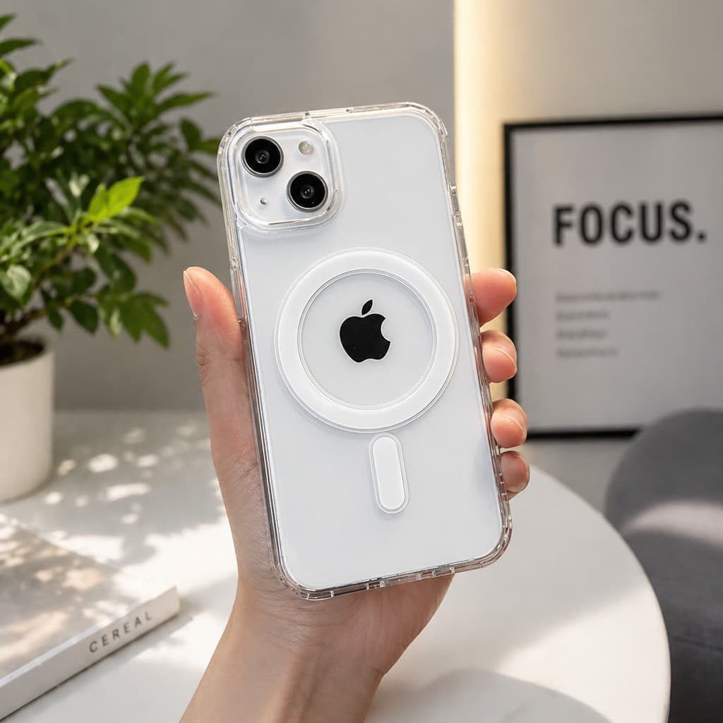 Capa Magnética TPU Alta Qualidade para iPhone 11 até 17 Pro Max – Transparente e Proteção Total