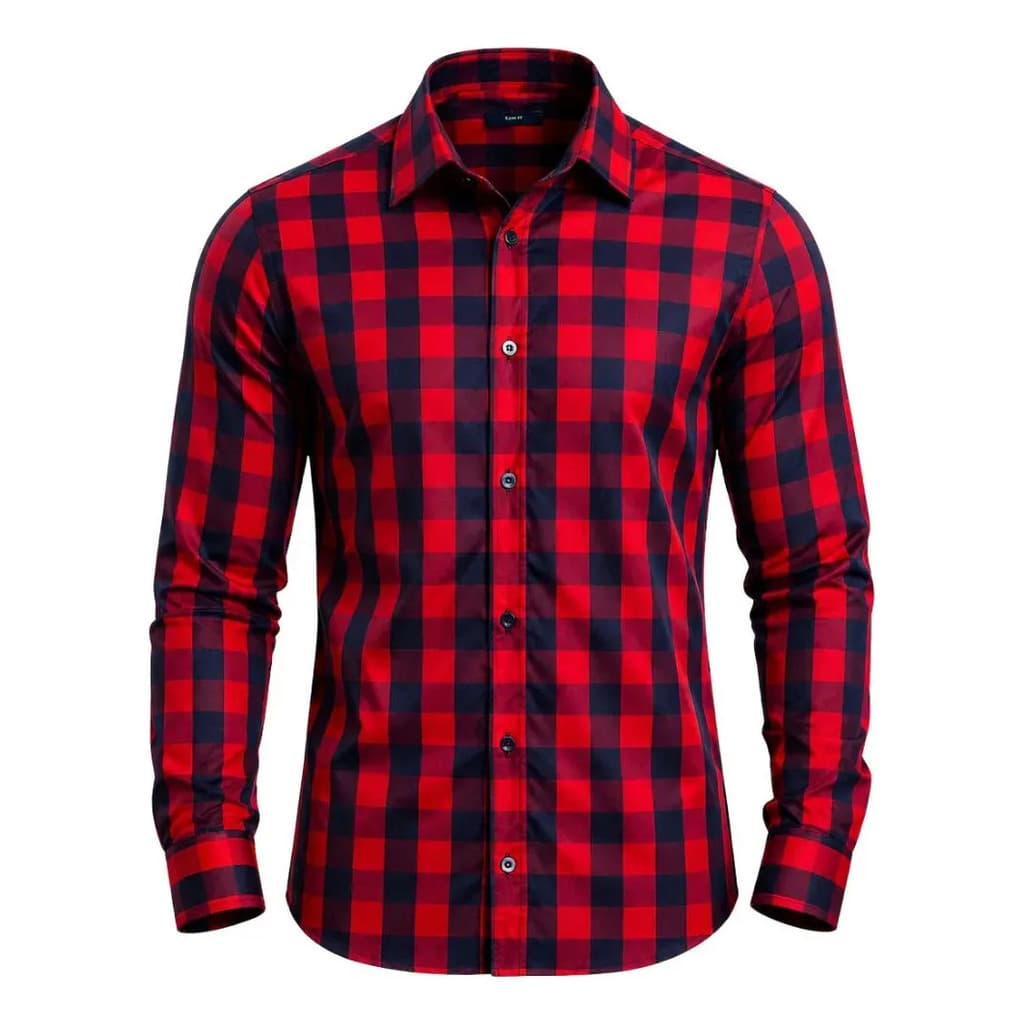 Camisa Social Masculina Xadrez Casual Confortável Manga Longa Premium