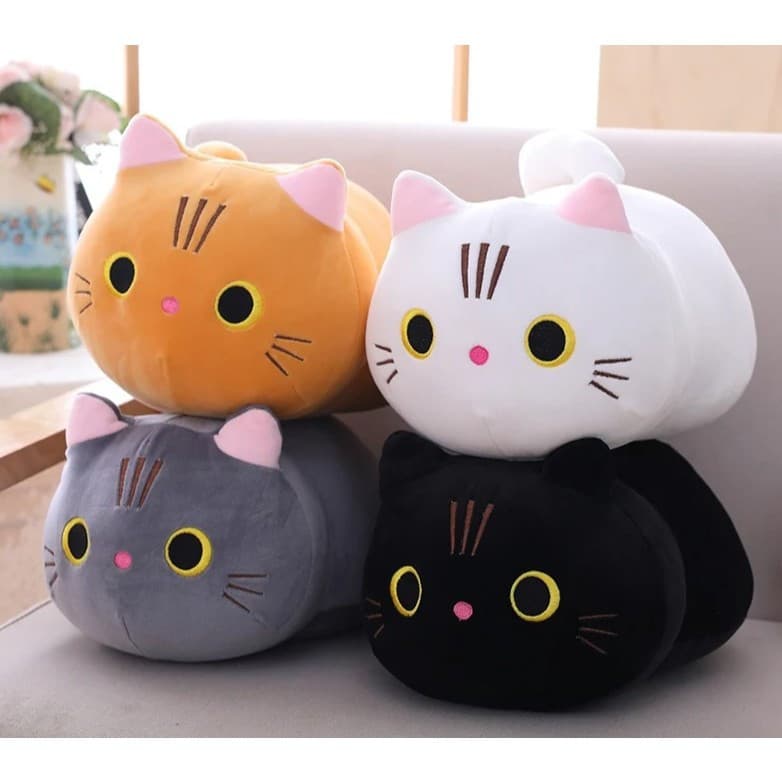 Gato de Pelúcia 20/25 cm Almofada Travesseiro Puff Decoração Presente Envio Rápido