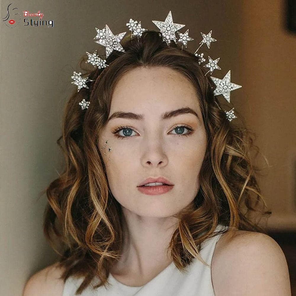 GERYRUD Coroa De Noiva Mulher Casamento Headwear Strass Argola De Cabelo