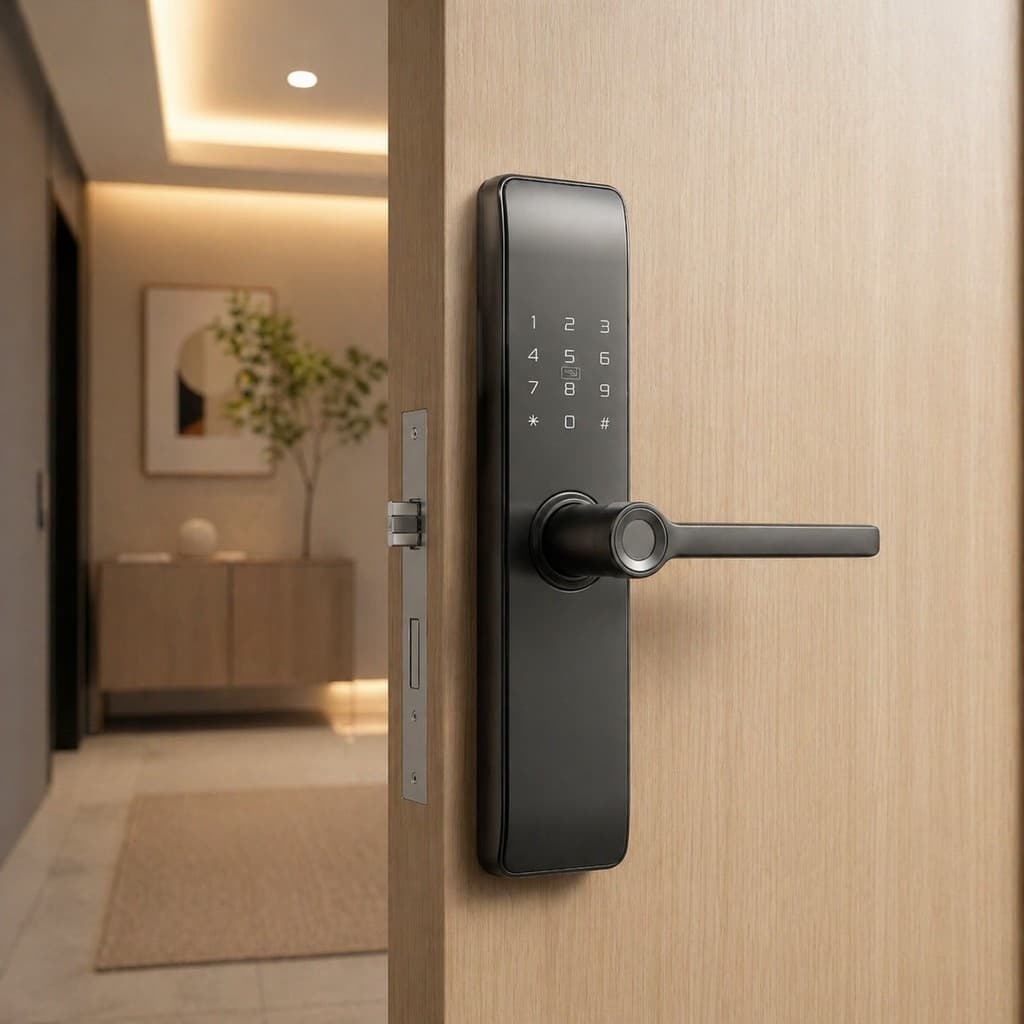 Fechadura Digital Biométrica para Porta com Senha Cartão e Chave Inteligente SC8996