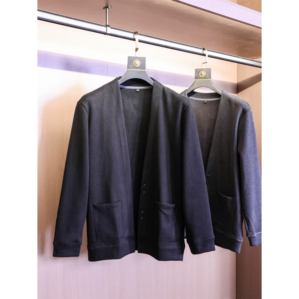 Além de espessamento de veludo!Contém tecido de lã masculino outono inverno moda All-Match Casual malha Cardigan jaqueta