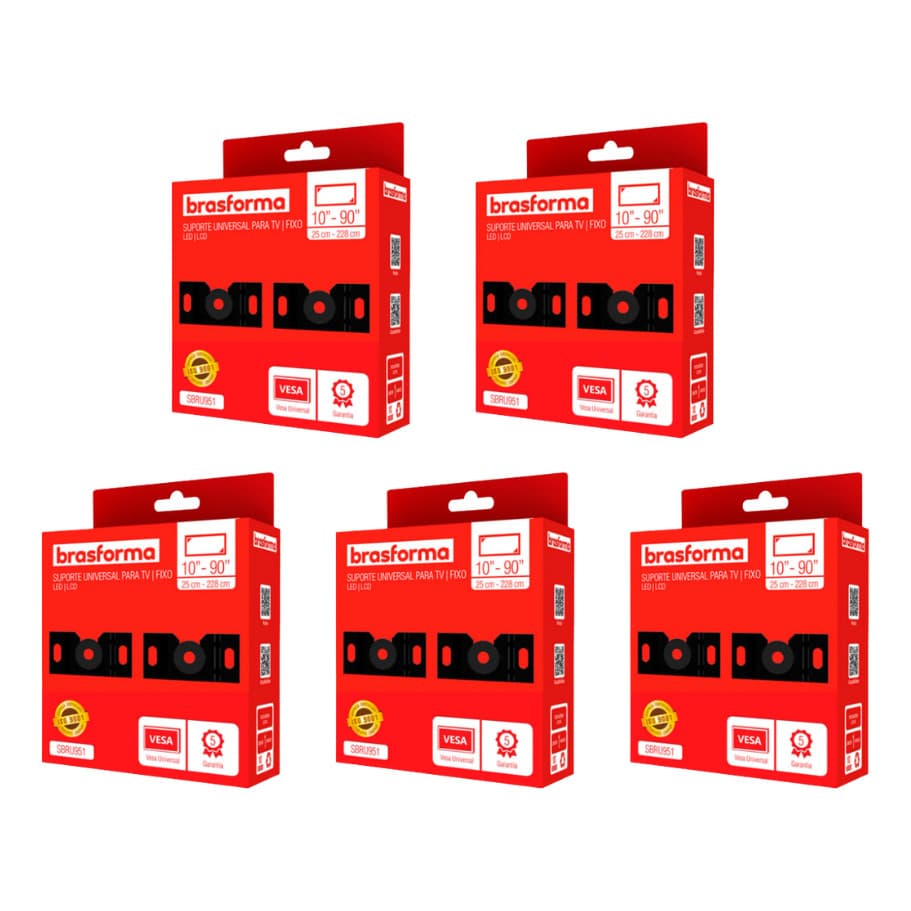 Kit 5 Suporte Fixo De TV Universal De 32 Até 70 Polegadas