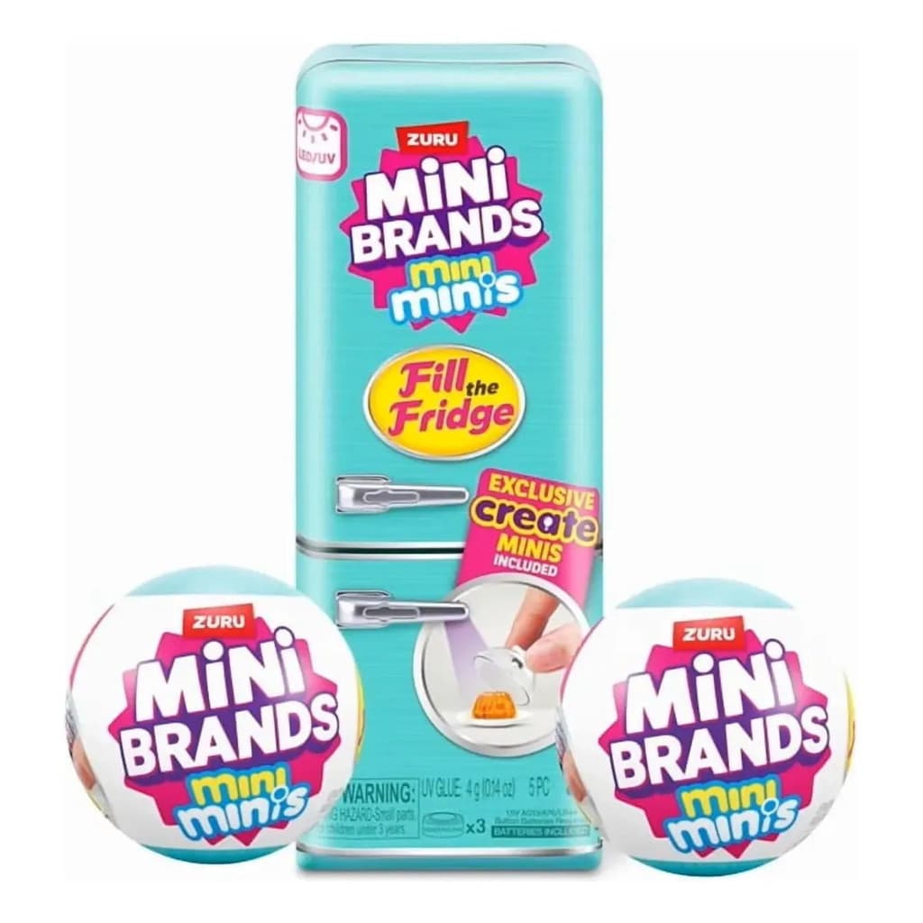 Mini Geladeira Mini Brands + 2 Bolinhas com surpresa dentro