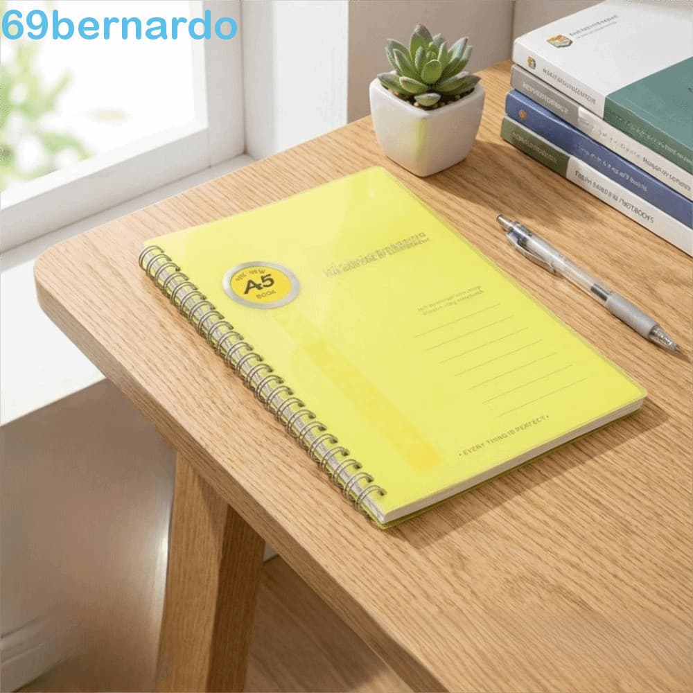 Caderno De Bobina BERNARDO PP , Capa À Prova D'água , Material Durável , Espiral A5 , Giro De Página Sem Esforço