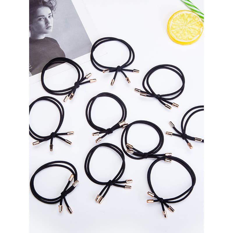Laço de cabelo preto ousado feminino laço de cabelo simples laço de cabelo alto elástico faixa de couro adulto caso de c