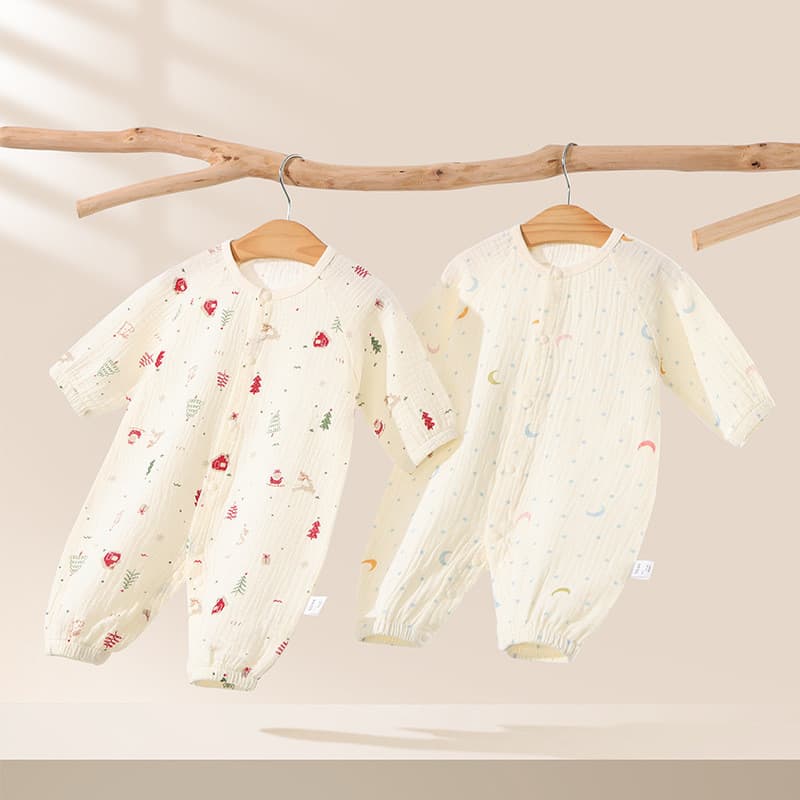 Verão bebê macacão puro algodão gaze bebê Super bonito Outing macacão fino ar condicionado roupas pijamas das crianças m