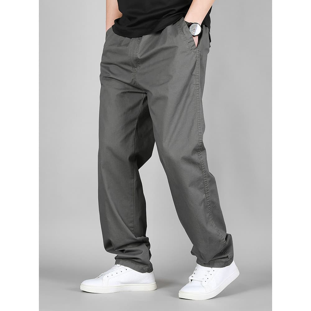 Novo verão fino novo produto macacão cintura alta solta calças compridas dos homens Multi-bolso calças casuais calças re