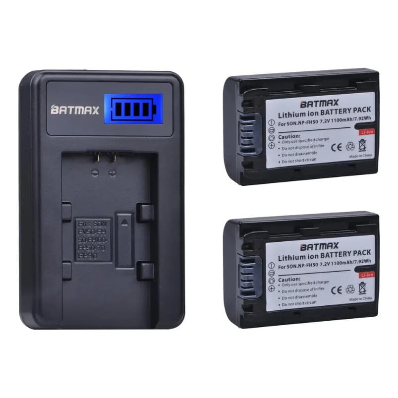 2 Ba|teria Np-fh50 + Carregador Lcd Sony A230 A290 A330 A380