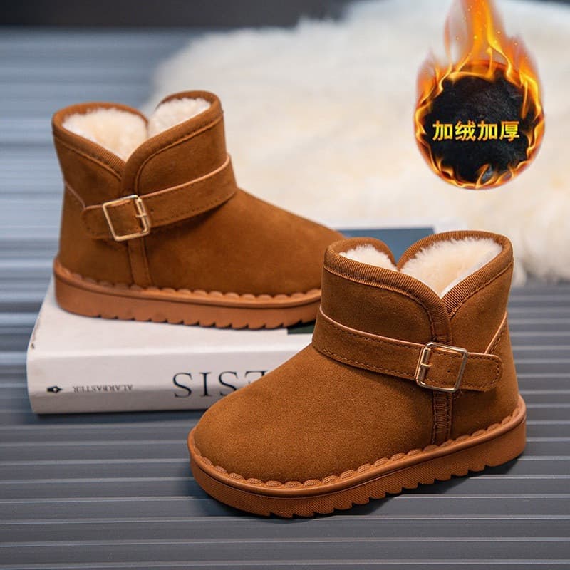 Crianças Botas De Neve Meninos Meninas Engrossado Pelúcia Veludo Curtas Algodão Quente Sola Macia Sapatos