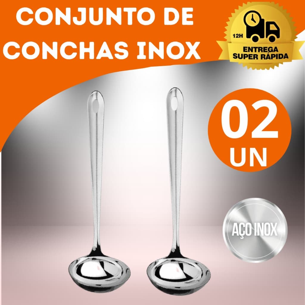 Conchas Concha para Feijão Aço Inox Premium Utensílio Cozinha Restaurante Buffet