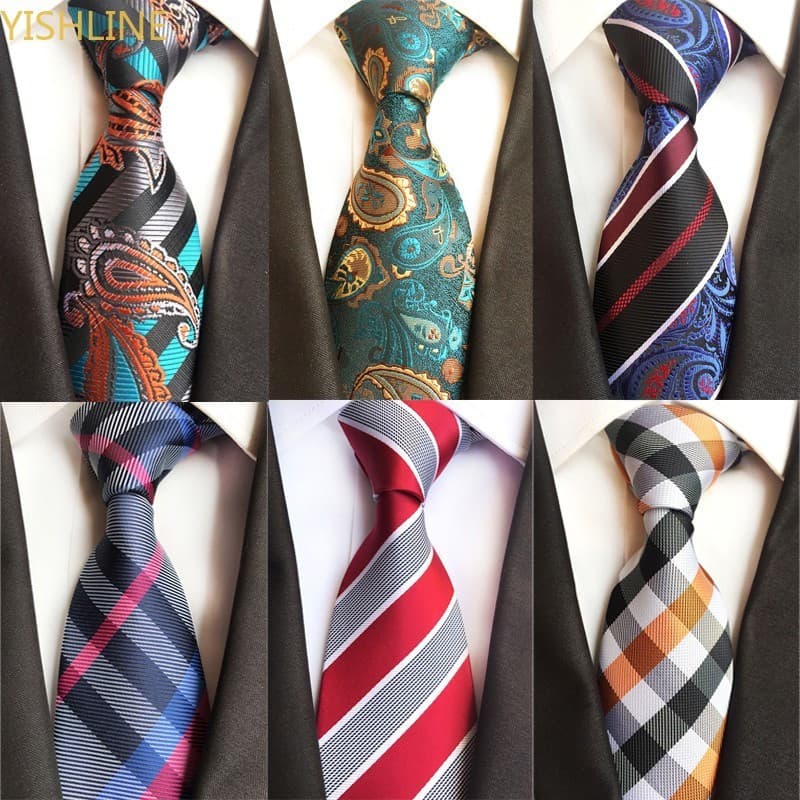 Nova Gravata Masculina de 8cm com Listras Jacquard e Estampa Floral para Casamento e Festa