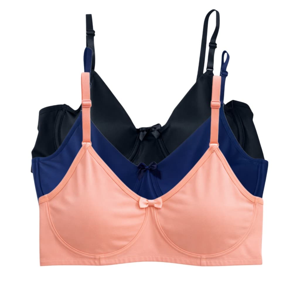 Kit com 3 Sutiãs sem bojo com aro em poliamida - Conforto e Estilo