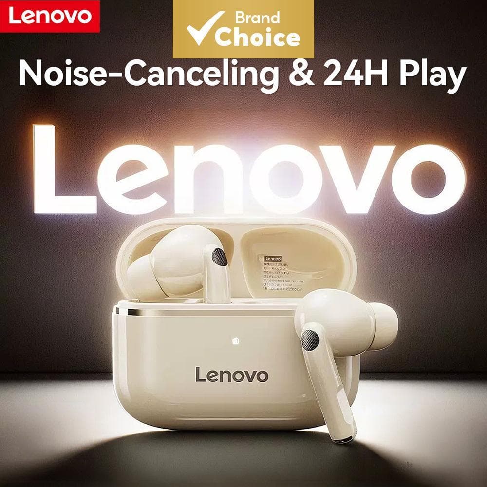 Fones de ouvido Lenovo, sem fio, Bluetooth, com cancelamento de ruído, bateria de 24 horas, design leve, fones de ouvido