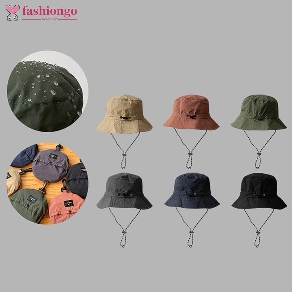Chapéu Balde À Prova D'água FASHIONGO De Sol Dobrável De Secagem Rápida Ao Ar Livre Para Homens E Mulheres Alça De Queix