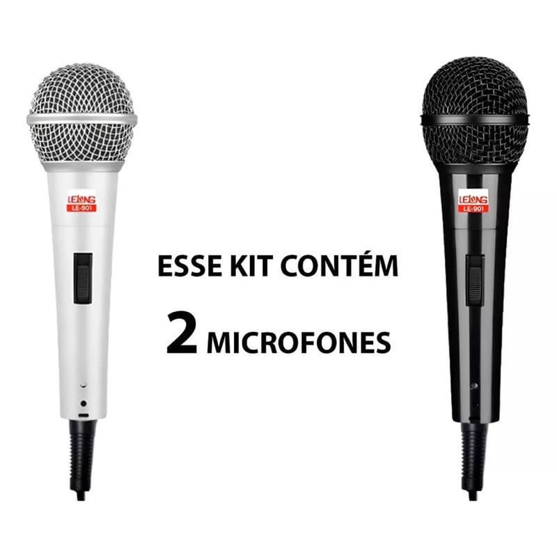 Kit Microfone Profissional Dinâmico Lelong LE-901 – 2 Unidades