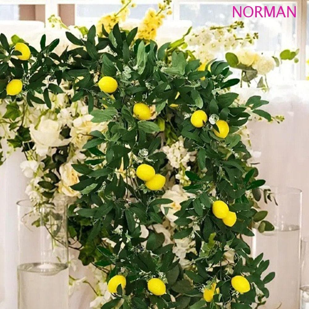 Guirlanda De Limão Artificial NORMAN , Videira De Eucalipto De Primavera Realista Frutas Falsas Artesanal
