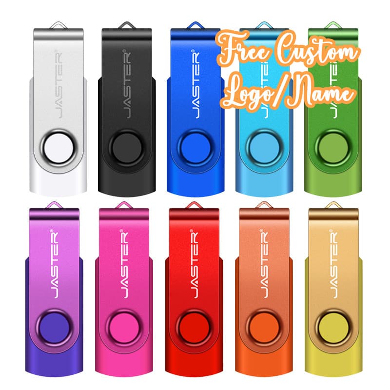 (1 Pcs Escultura De Logotipo Grátis) Unidade flash USB Prata 2.0 De 64 Gb Pen drive De 32 Pendrive 16 8 Thumb 4 Memory s