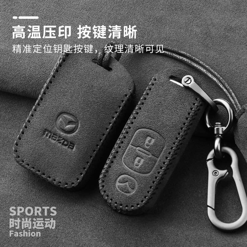 Capa de chave de carro de camurça adequada para Mazda 3 Angkesella Key Cover CX30 Atz CX4 Chaveiro